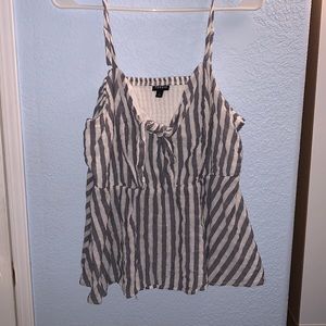 Torrid grey and white striped top